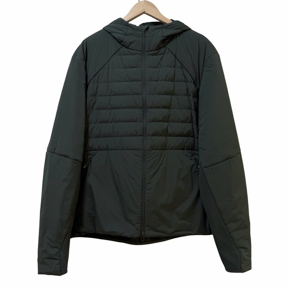 Lululemon Mens Down For It All Goose Down Puffer Jacket Size XXL Army Green FLAW